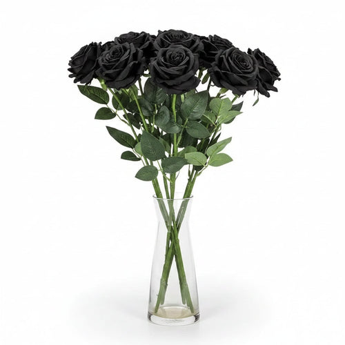 Artificial Rose Bouquet with Layered Fabric Petals for Halloween Decorations