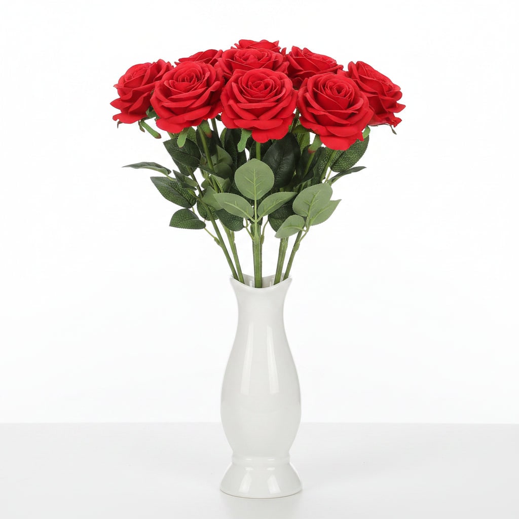 Artificial Rose Bouquet with Layered Fabric Petals for Halloween Decorations