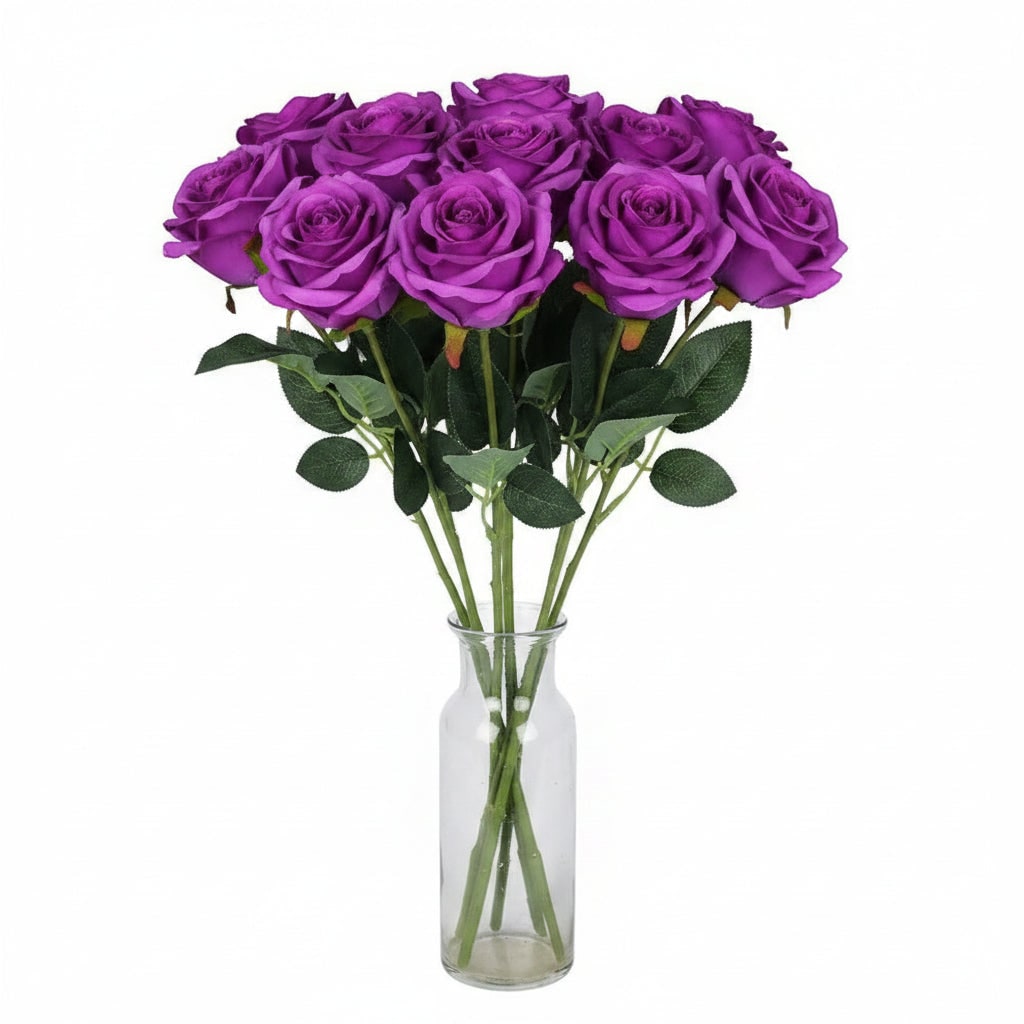 Artificial Rose Bouquet with Layered Fabric Petals for Halloween Decorations