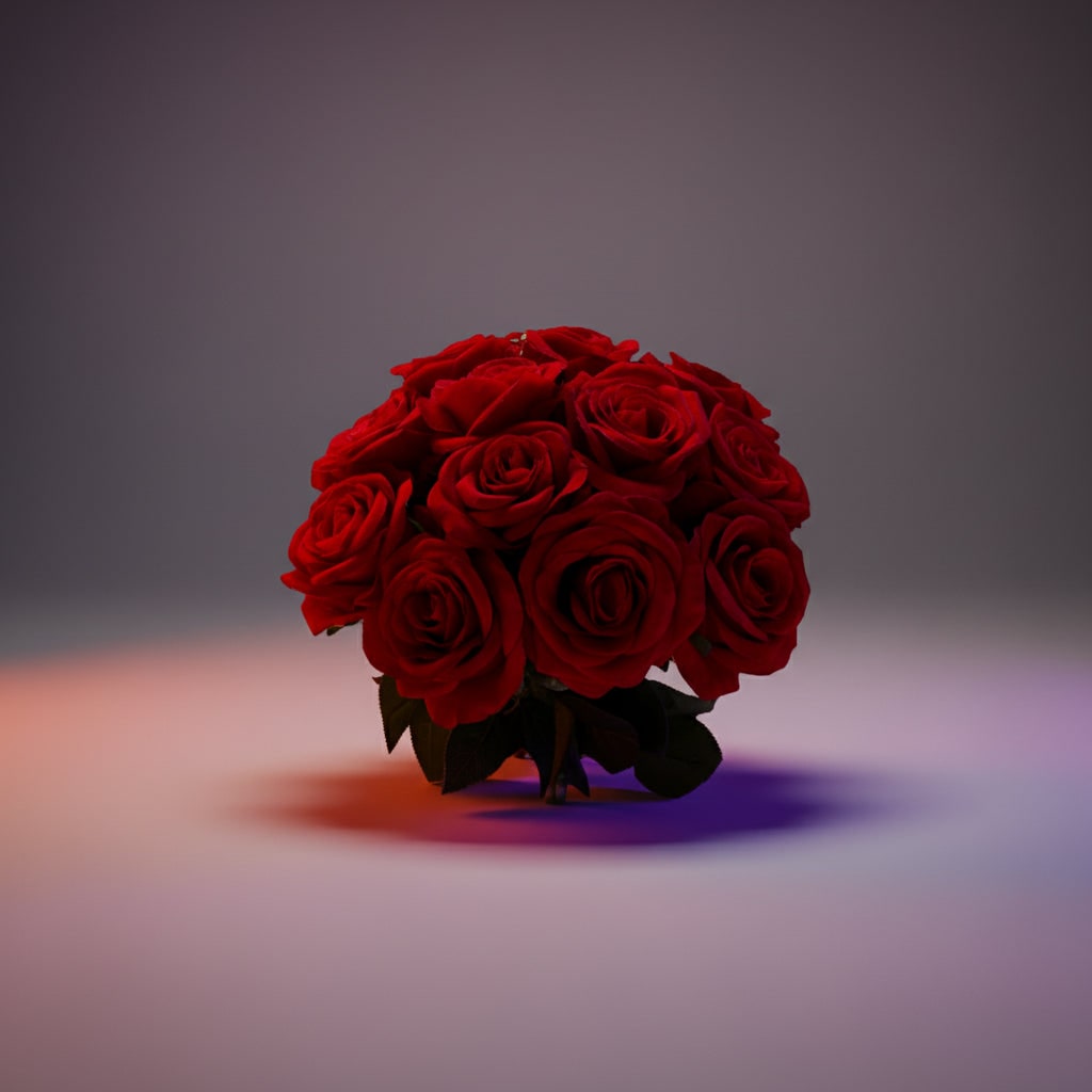 Artificial Rose Bouquet with Layered Fabric Petals for Halloween Decorations