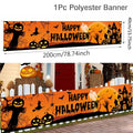 Jack O Lantern Halloween Banner with Witch and Scarecrow 200x40cm Outdoor Yard Decorations