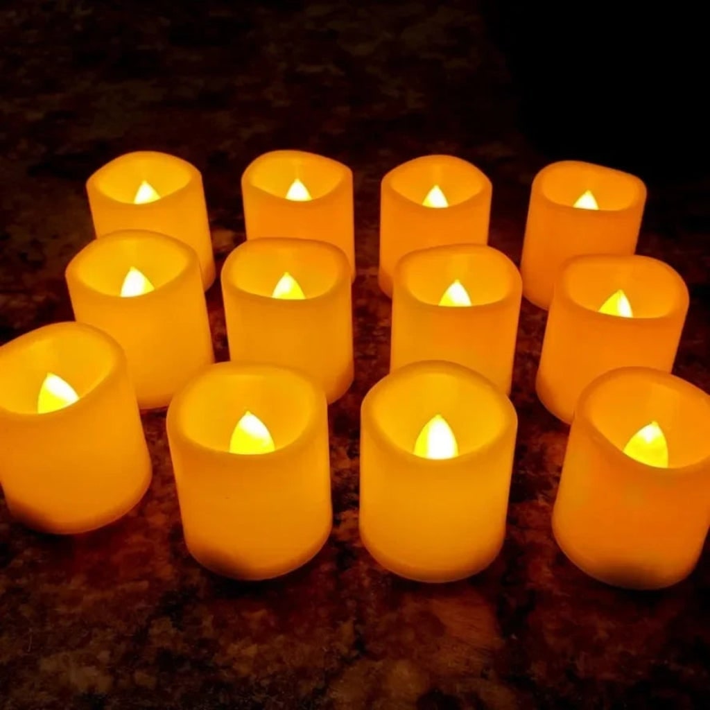 Halloween Party Decorations Battery Powered LED Candles with Flickering Glow and Wavy Edge