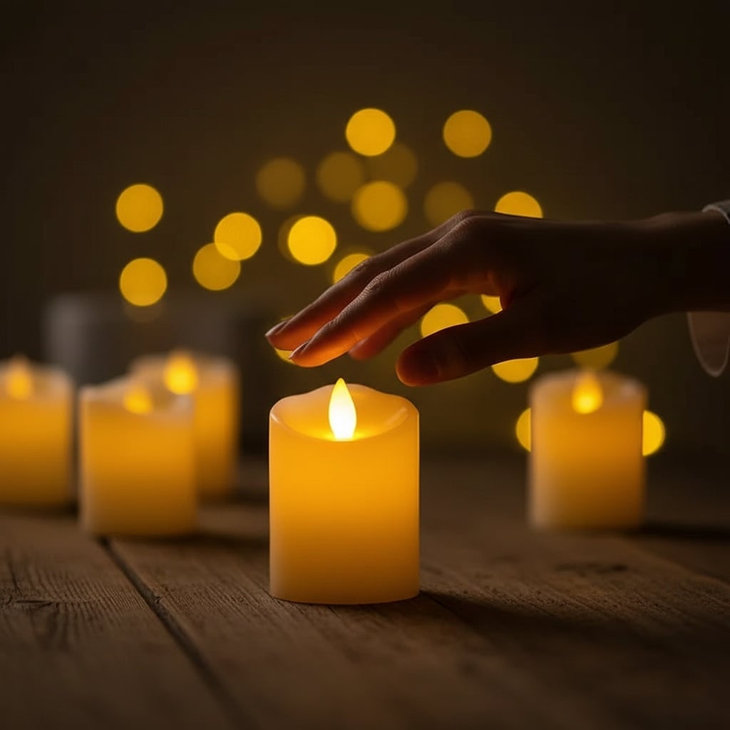 Halloween Party Decorations Battery Powered LED Candles with Flickering Glow and Wavy Edge