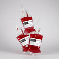 Halloween Party Bags Blood Drink Pouches with Syringe for Haunted House Props