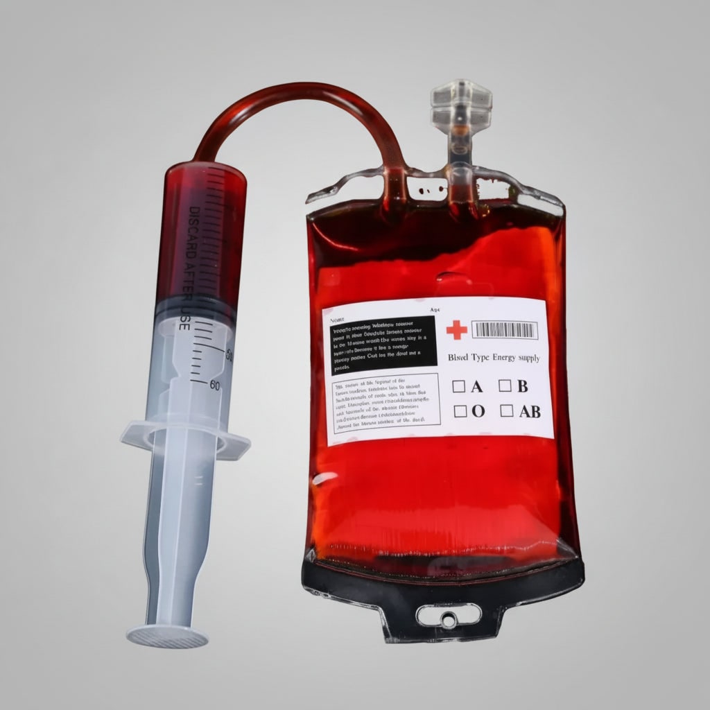 Halloween Party Bags Blood Drink Pouches with Syringe for Haunted House Props