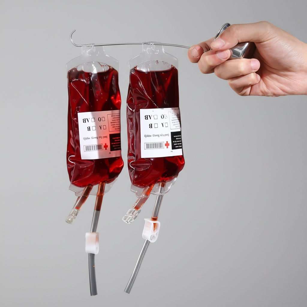 Halloween Party Bags Blood Drink Pouches with Syringe for Haunted House Props