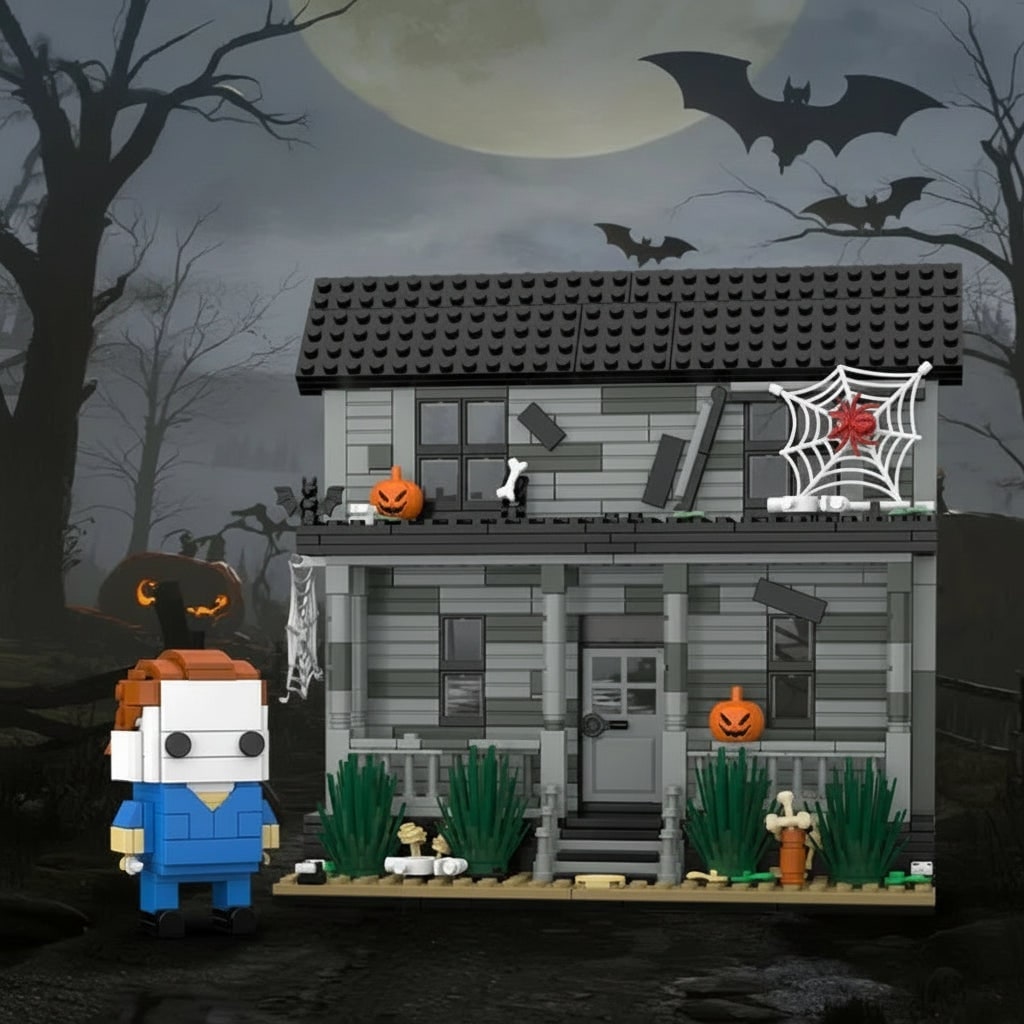 Haunted House Halloween Building Blocks Set with Mini Figure and 583 Pieces