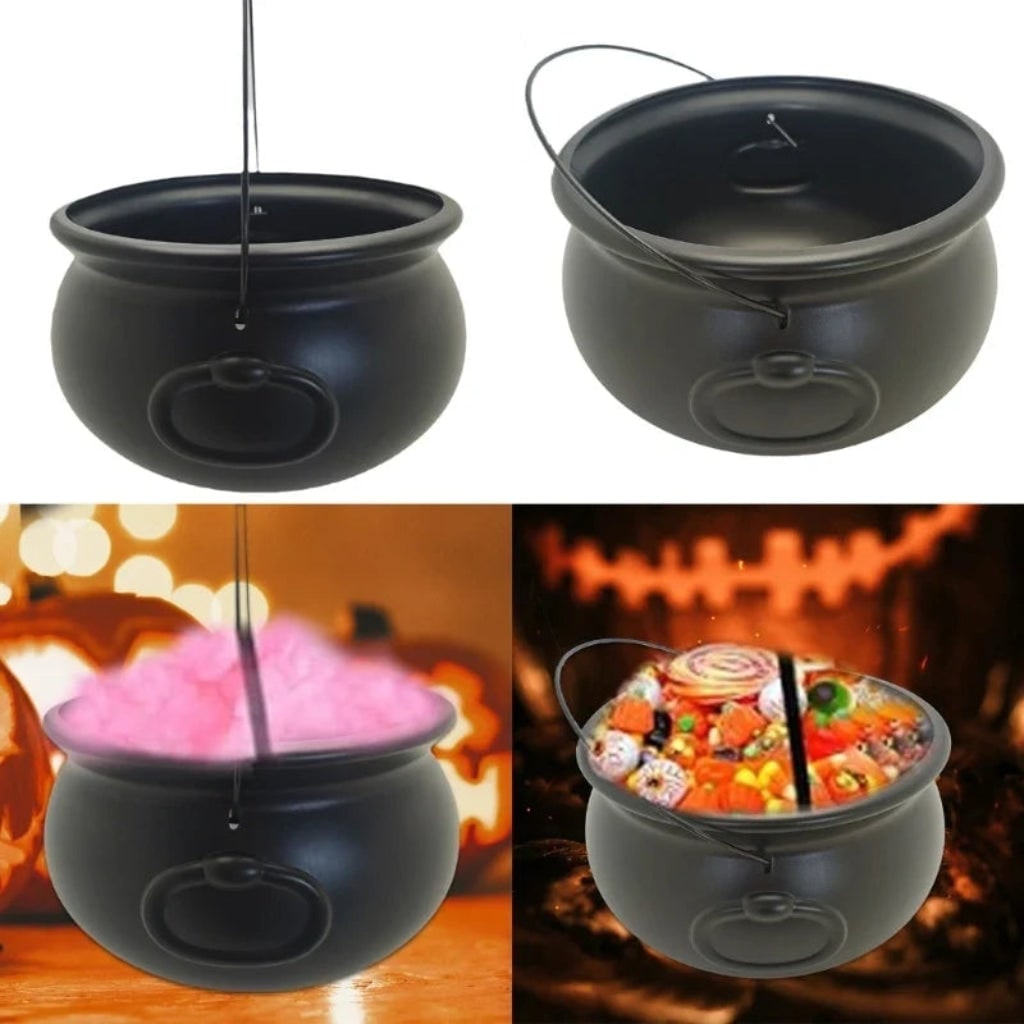 Halloween Party Decorations Cauldron with Wire Handle for Trick or Treat Sweets Display 32cm