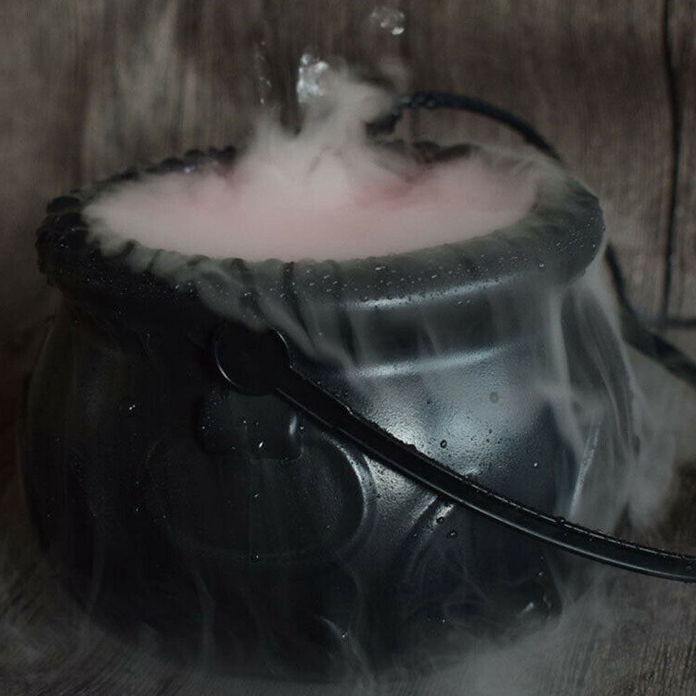 Cauldron Mist Maker Halloween Table Decorations for Party with Rolling Fog and LED Glow