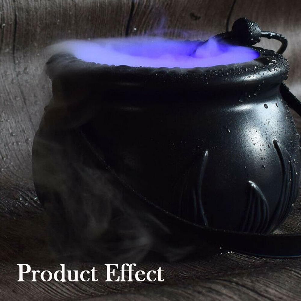 Cauldron Mist Maker Halloween Table Decorations for Party with Rolling Fog and LED Glow