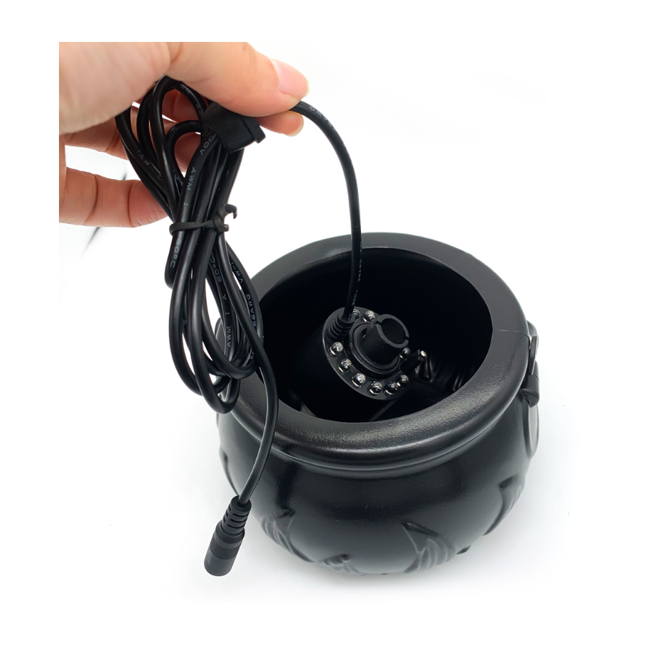 Cauldron Mist Maker Halloween Table Decorations for Party with Rolling Fog and LED Glow