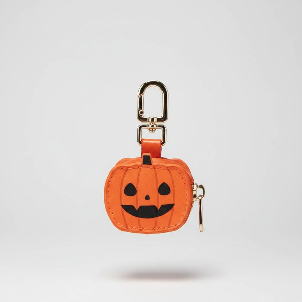 Halloween Accessories Coin Purse Keychain with Faux Leather Zip Fastening Pouch
