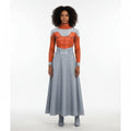 Sci-Fi Armour Print Cosplay Three Piece Set with Maxi Skirt and Velvet Cape