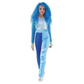 Sailor Cosplay Costume with Cropped Jacket Two-Tone Trousers and Fingerless Gloves