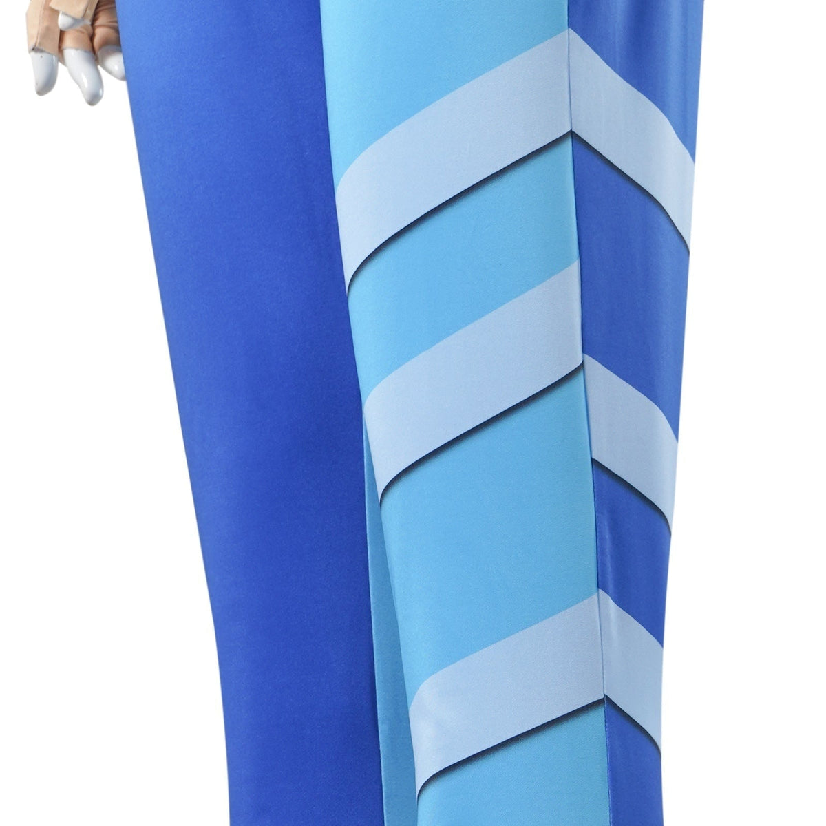 Sailor Cosplay Costume with Cropped Jacket Two-Tone Trousers and Fingerless Gloves