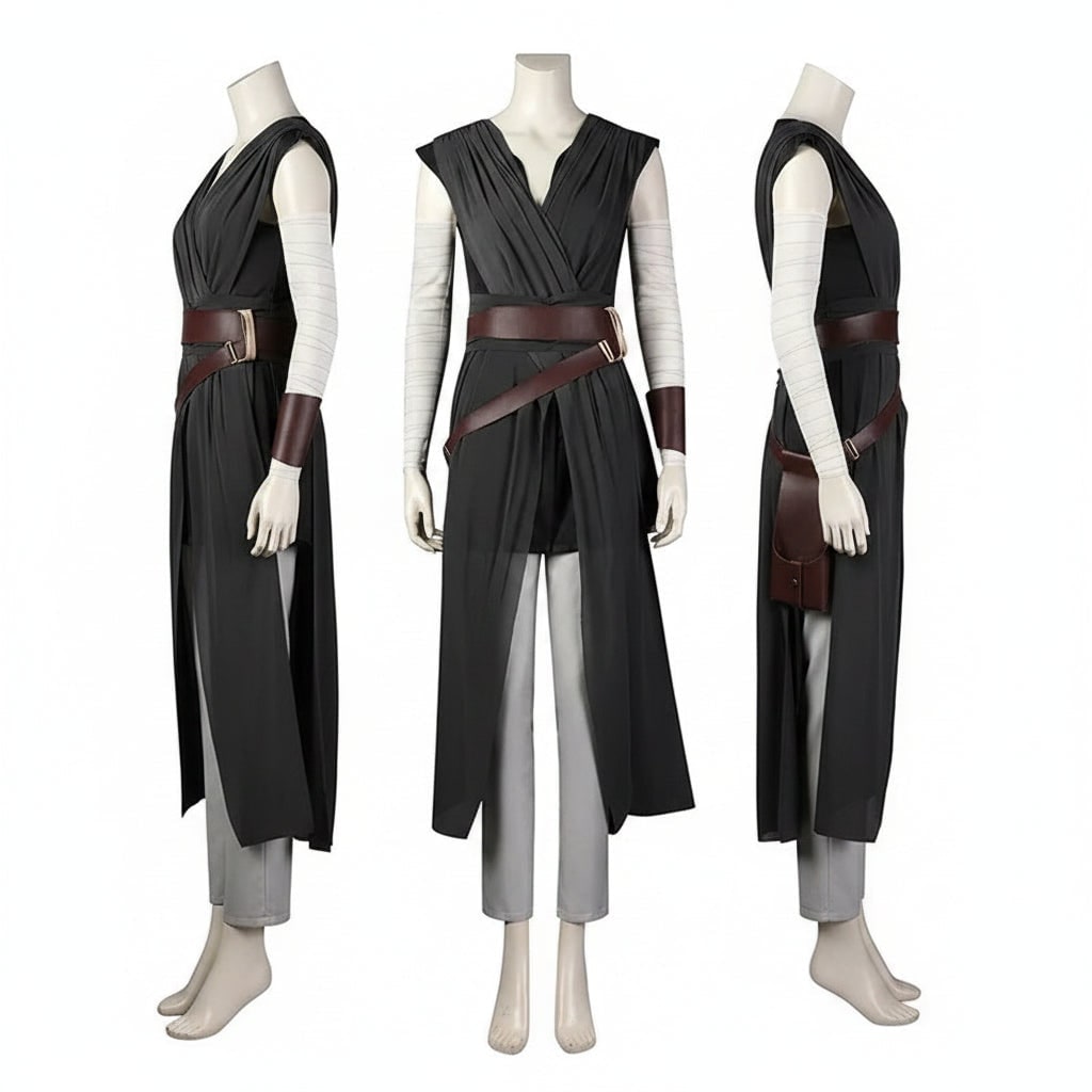 Desert Warrior Cosplay Costume with Draped Tunic Cropped Pants and Arm Wraps