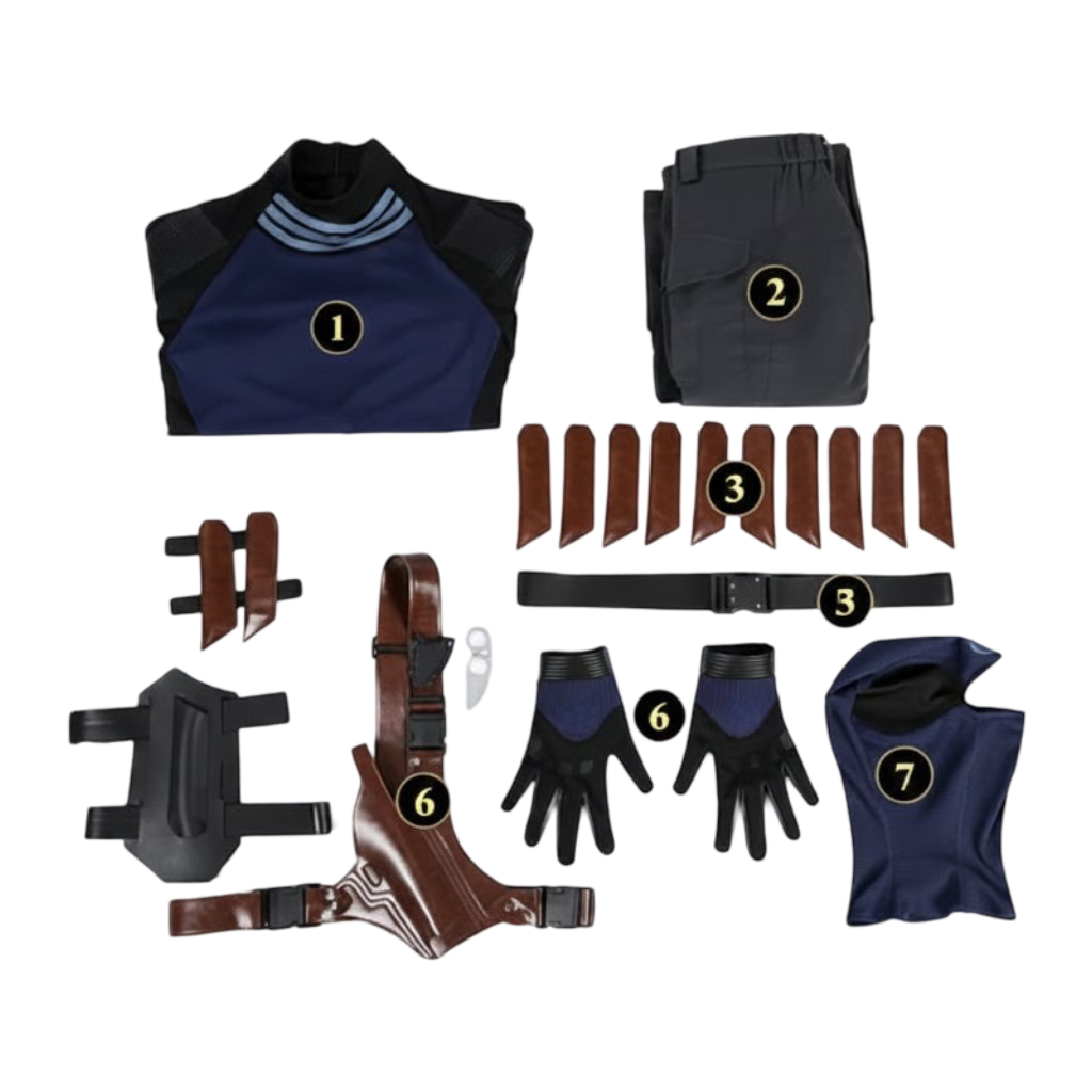 Tactical Superhero Costume Set with Balaclava Mask Knee Pads and Fingerless Gloves