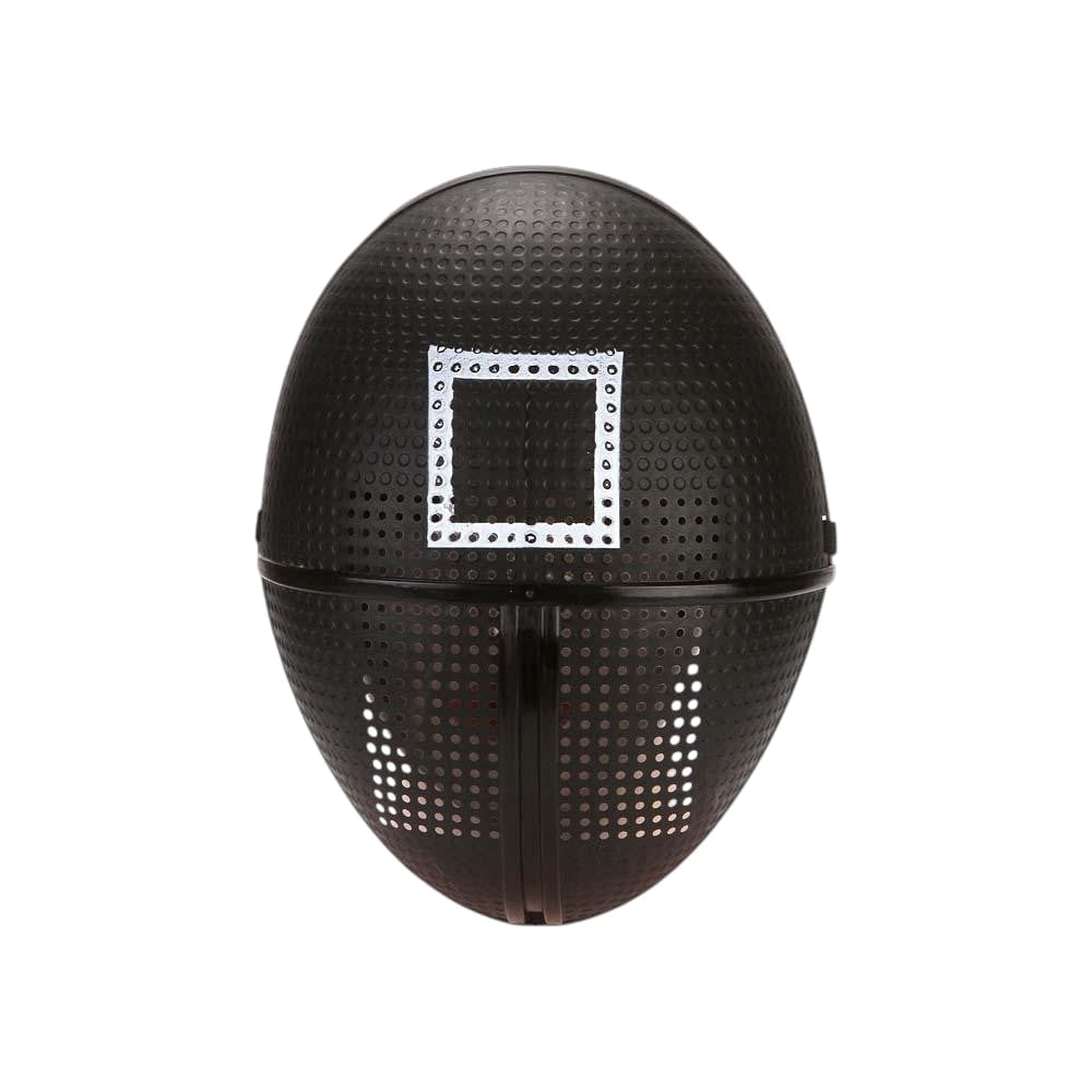 Halloween Dress Up Costume Hooded Jumpsuit with Belt and Geometric Mask for Kids Cosplay
