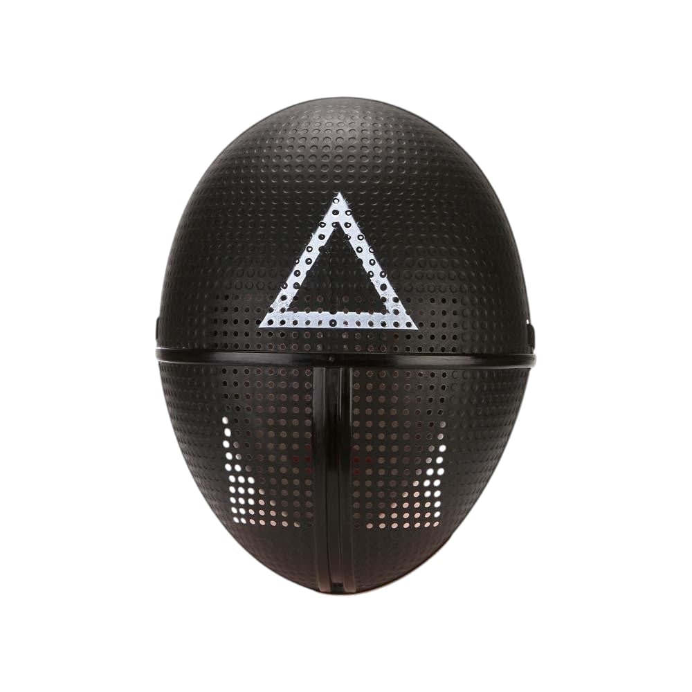 Halloween Dress Up Costume Hooded Jumpsuit with Belt and Geometric Mask for Kids Cosplay