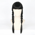 Halloween Hair Braided Costume Wig with Straight Fringe for Cosplay and Dress Up
