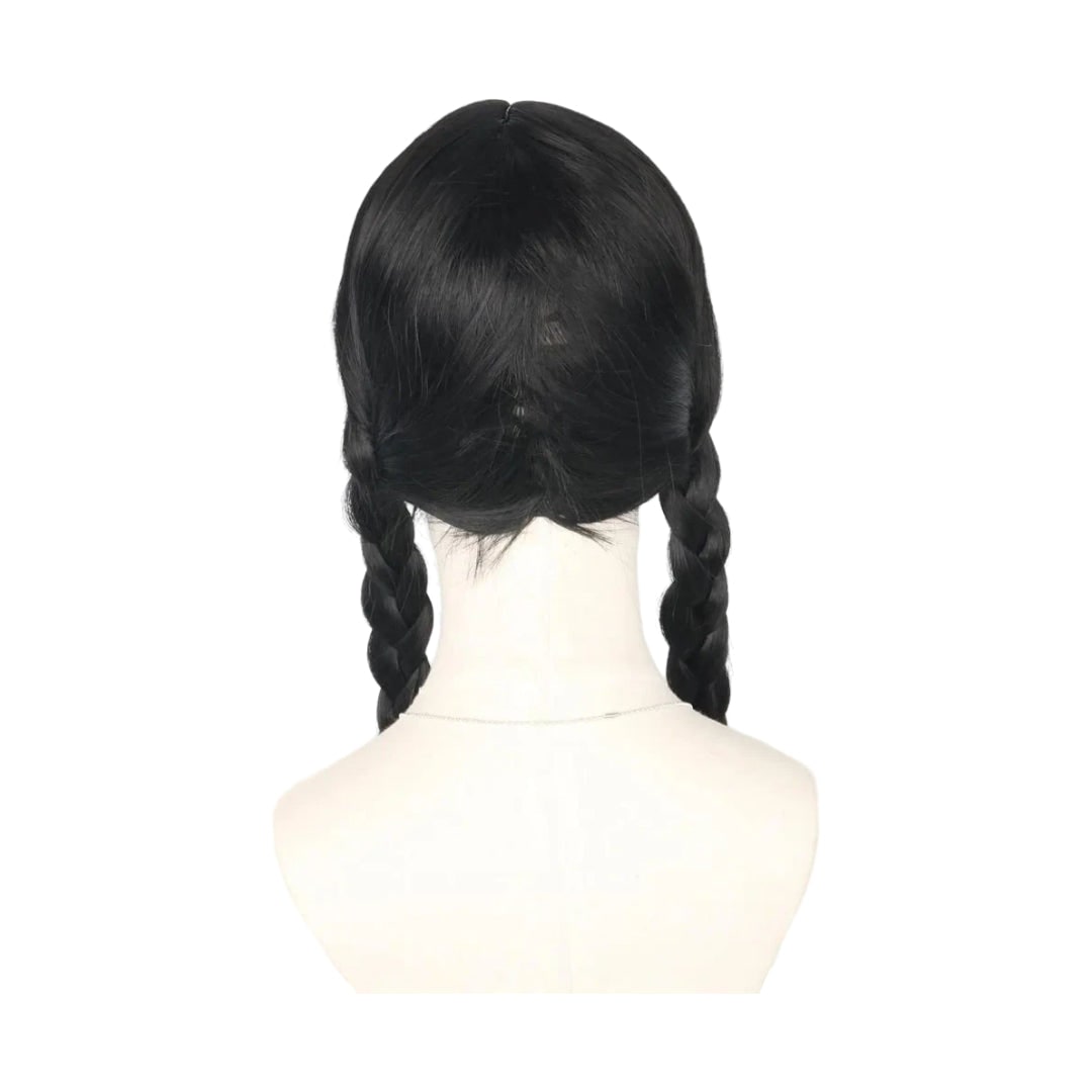 Halloween Hair Braided Costume Wig with Straight Fringe for Cosplay and Dress Up
