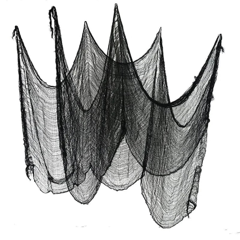 Halloween House Decorations Creepy Black Gauze Cloth Drape for Haunted Party Prop 76 x 183cm