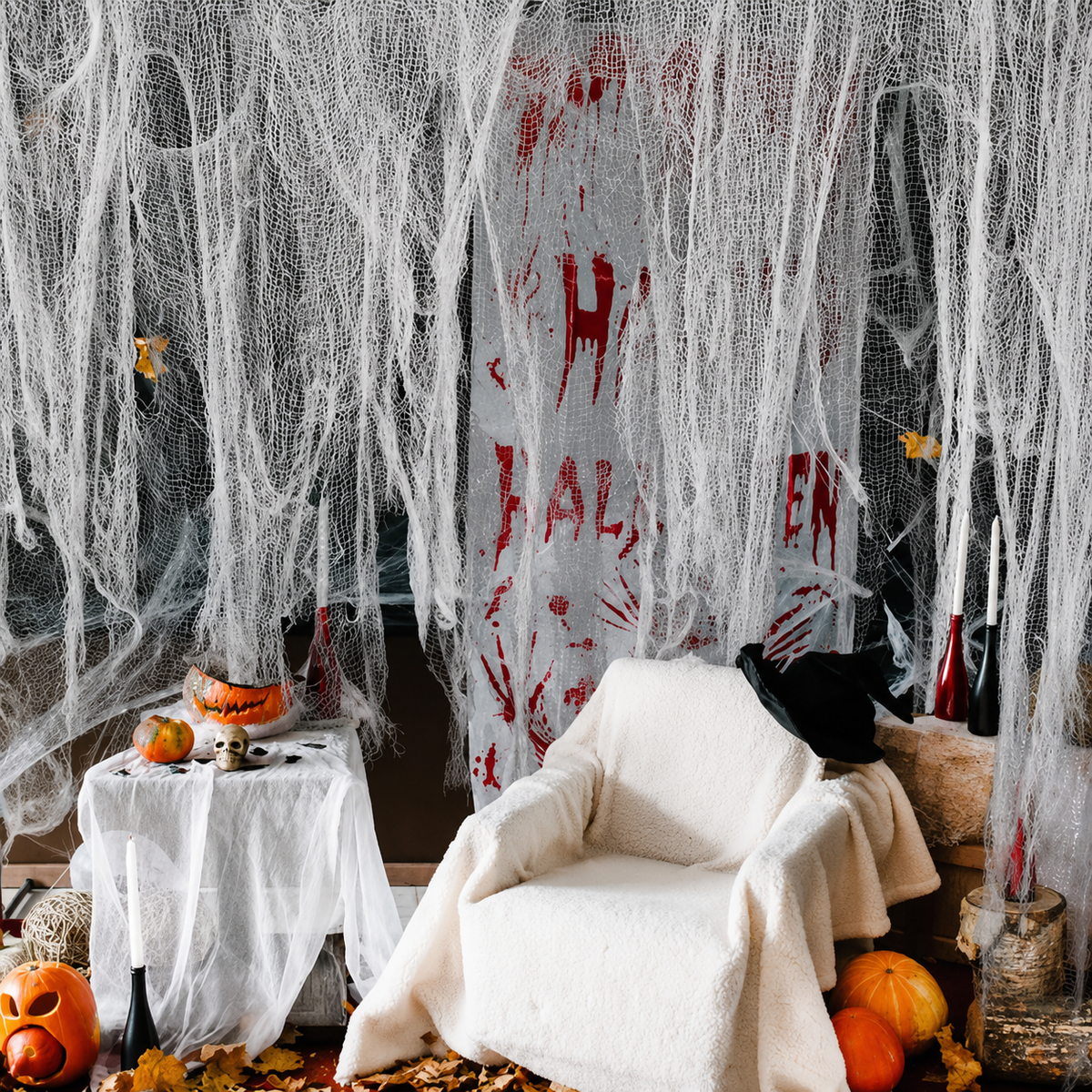 Stretchable Creepy Cloth Gauze Halloween Decorations for Indoor and Outdoor Use