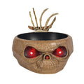 Animated Halloween Candy Bowl with Motion Sensor LED Eyes and Skeleton Hand