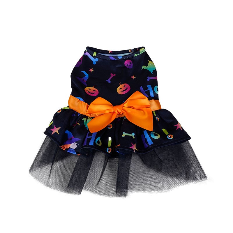Halloween Costumes for Dogs Sleeveless Tutu Dress and Pet Outfit with Tulle Skirt Satin Bow