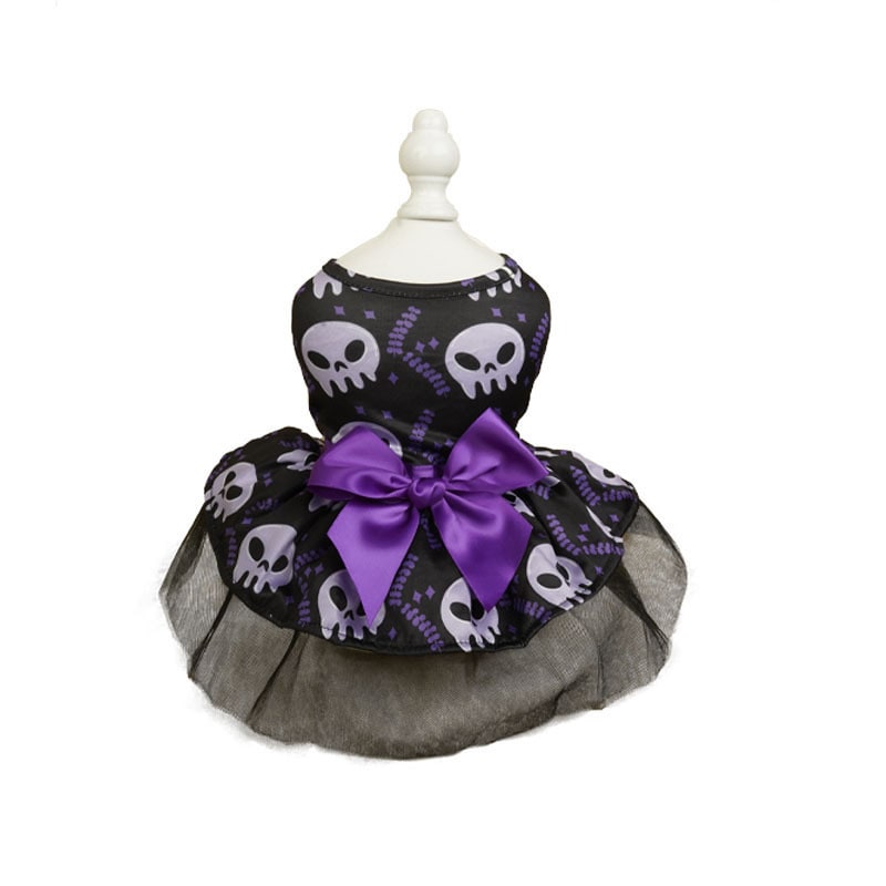 Halloween Costumes for Dogs Sleeveless Tutu Dress and Pet Outfit with Tulle Skirt Satin Bow