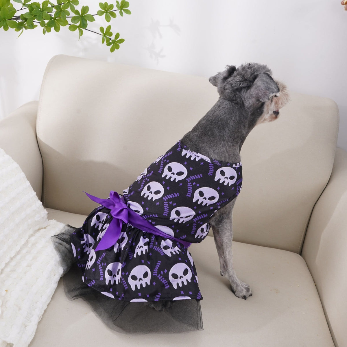 Halloween Costumes for Dogs Sleeveless Tutu Dress and Pet Outfit with Tulle Skirt Satin Bow