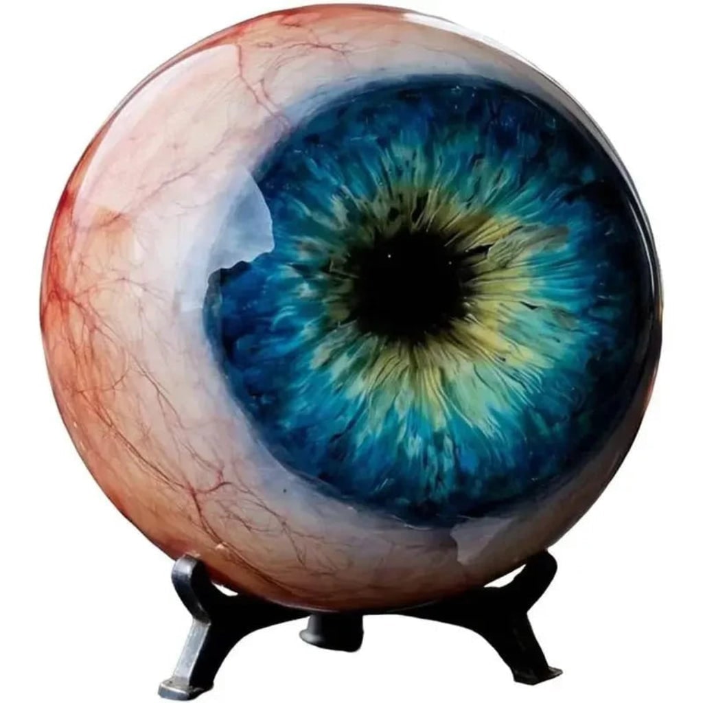 Halloween Party Decorations Glossy Resin Eyeball Ornament with Stand for Door and Porch