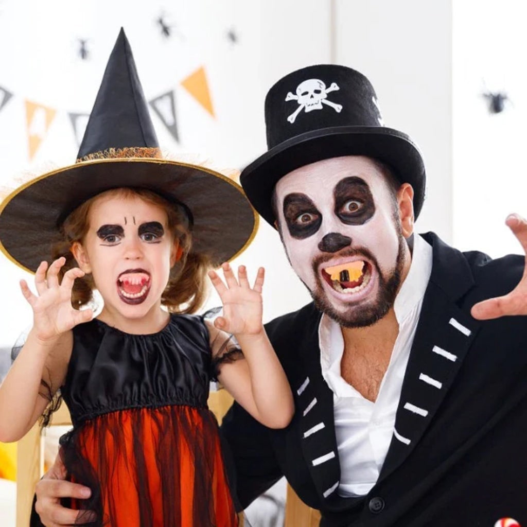 Halloween Vampire Costume Fake Teeth Partials with Fangs and Moulded Gums