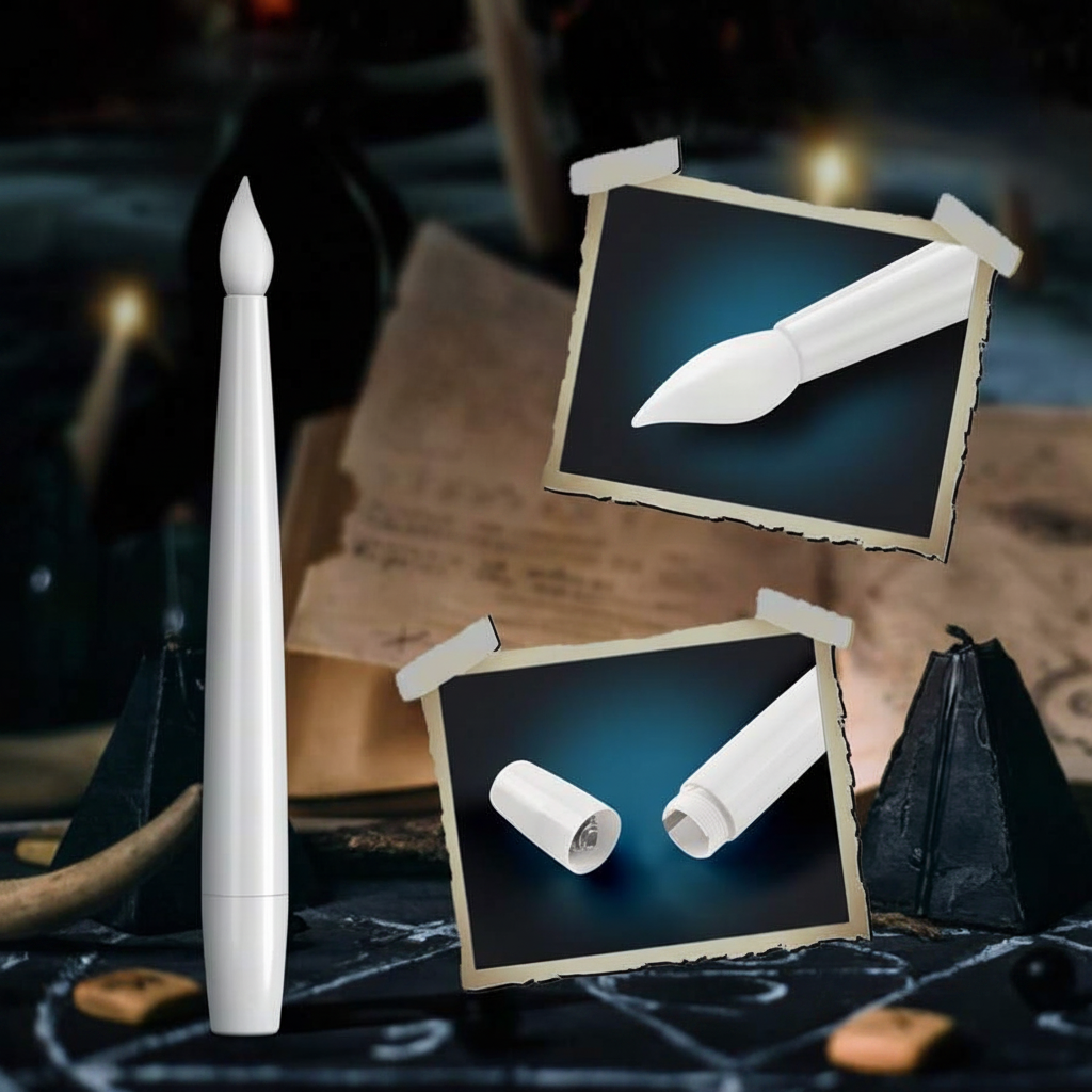 Halloween Flameless LED Taper Candles with Remote Control and Flickering Glow