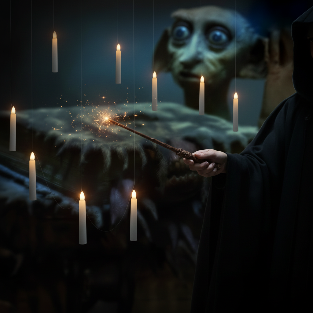 Halloween Flameless LED Taper Candles with Remote Control and Flickering Glow