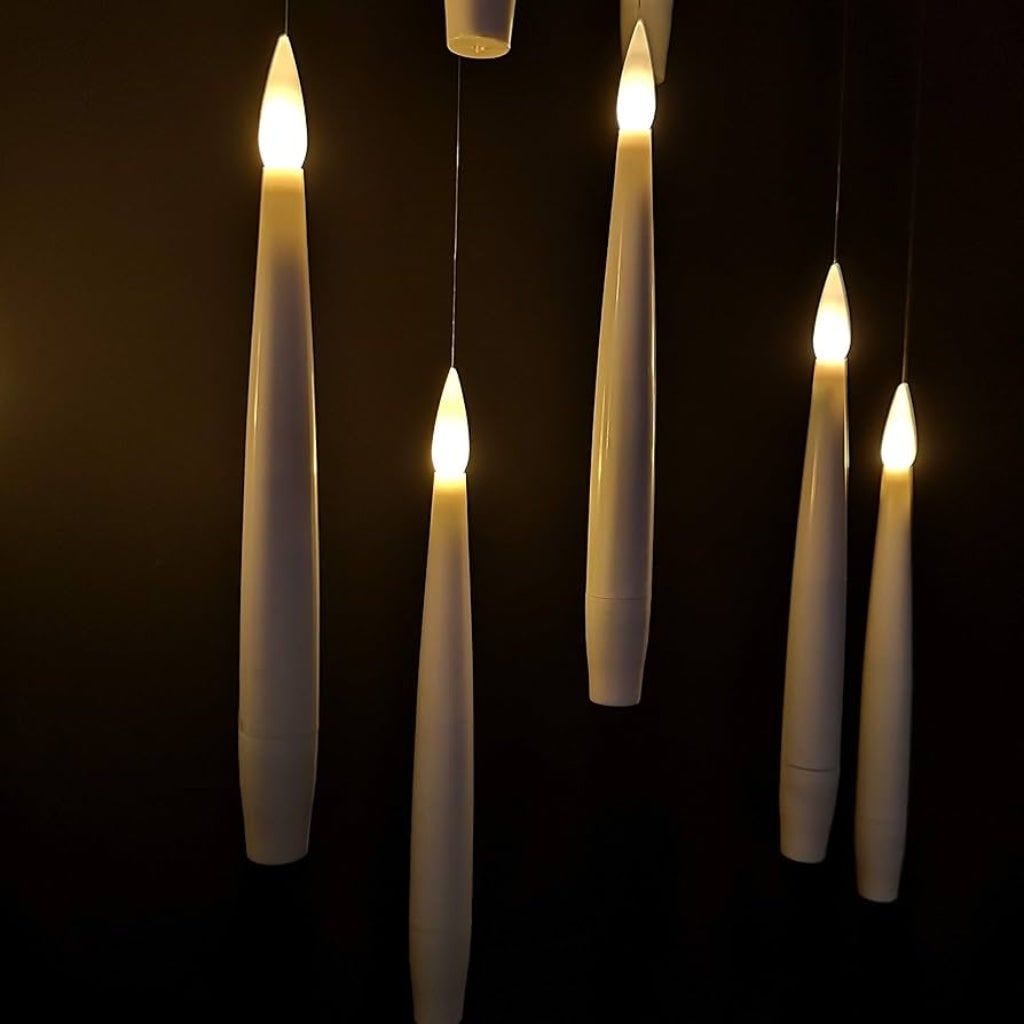 Halloween Flameless LED Taper Candles with Remote Control and Flickering Glow