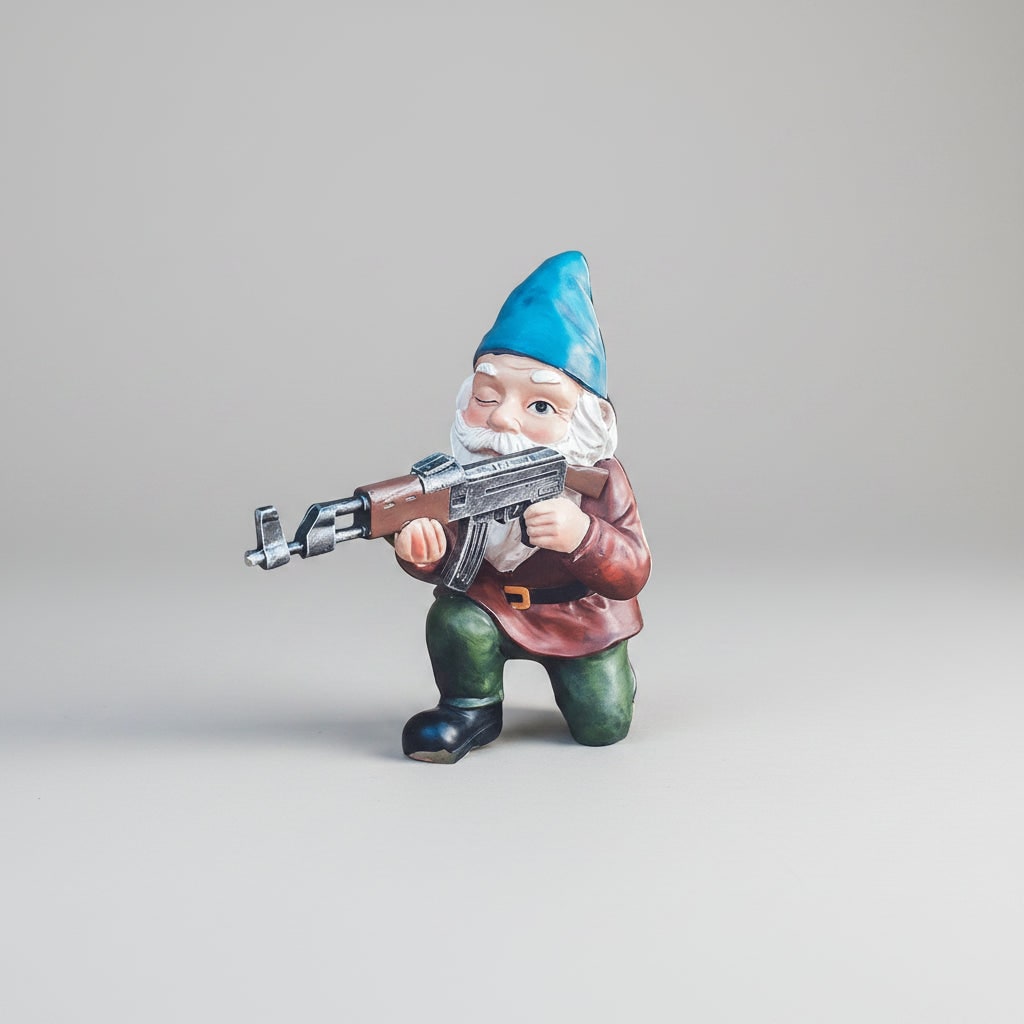 Halloween Garden Decorations Funny Tactical Gnome Resin Figurine for Outdoor Display