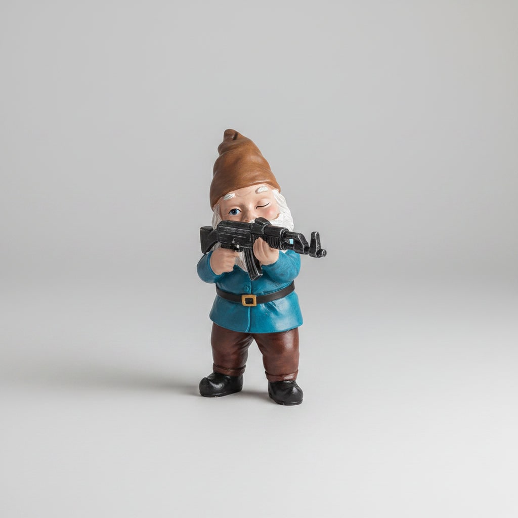 Halloween Garden Decorations Funny Tactical Gnome Resin Figurine for Outdoor Display