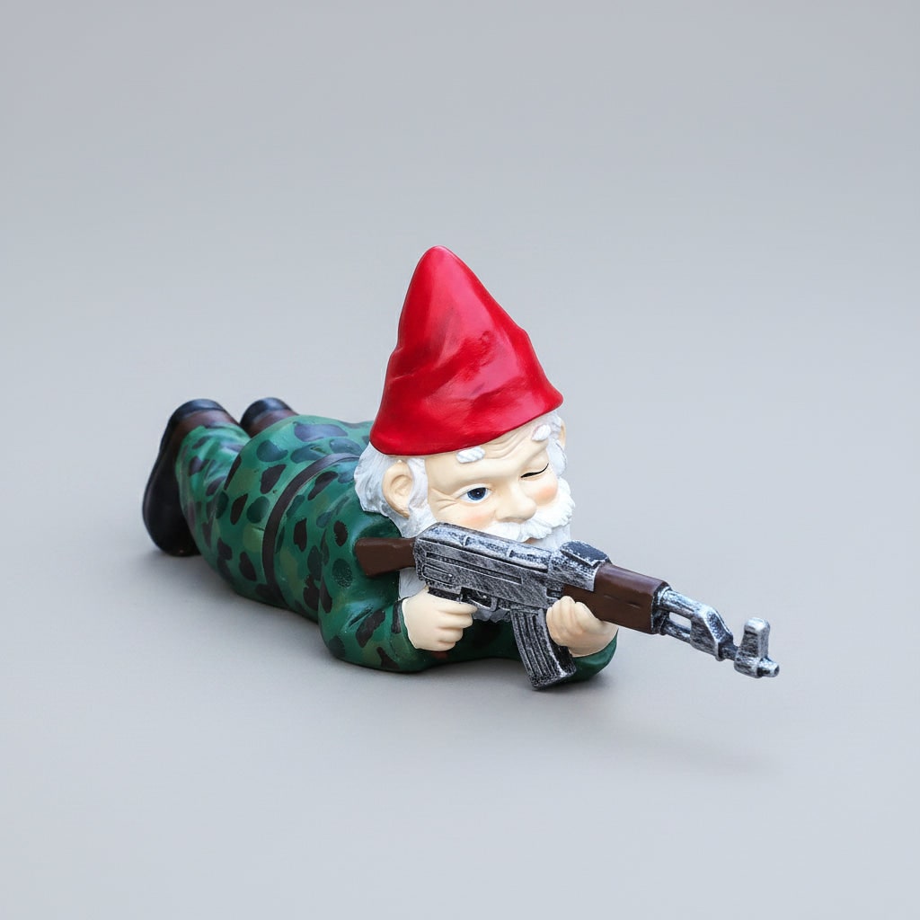 Halloween Garden Decorations Funny Tactical Gnome Resin Figurine for Outdoor Display