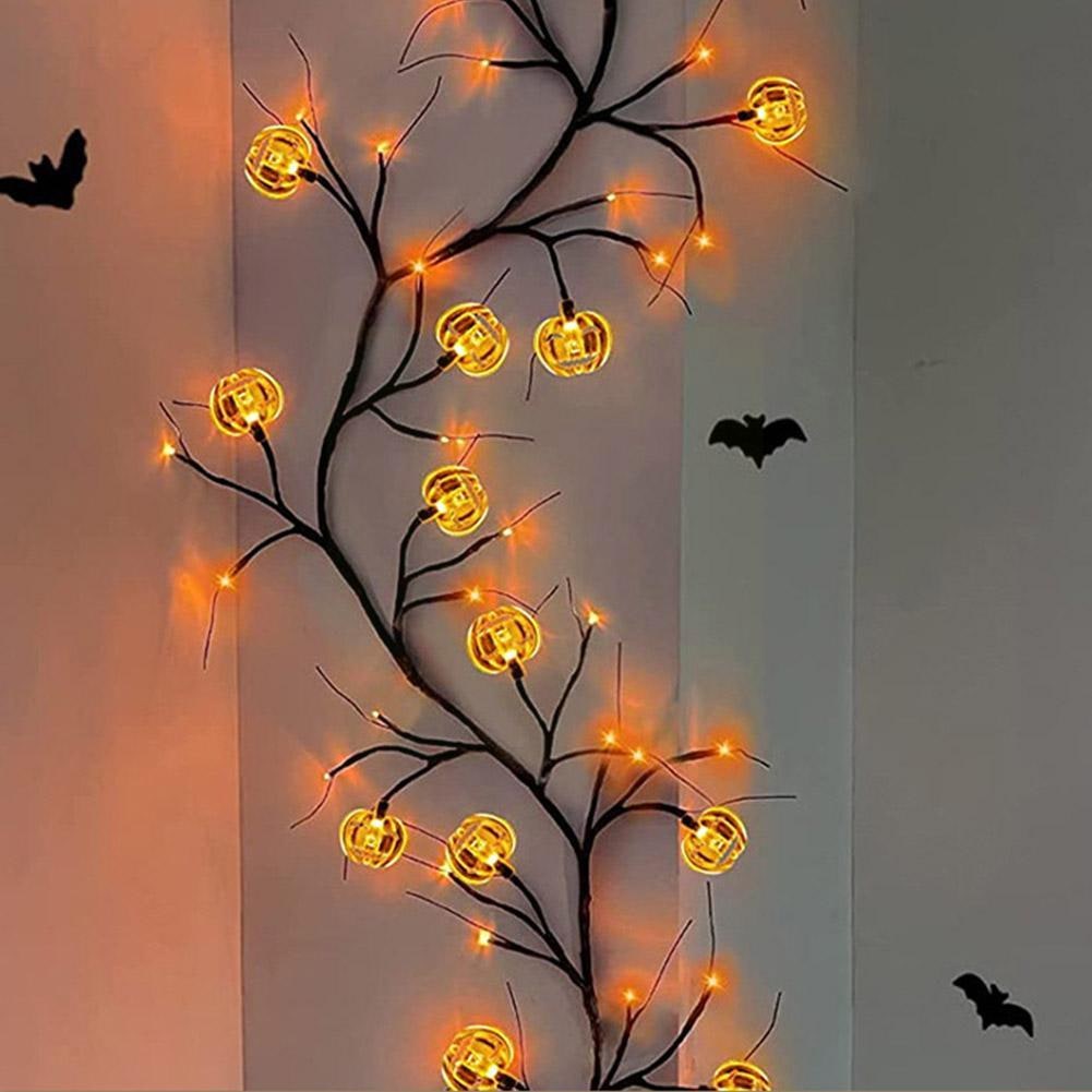 Outdoor Garland with Twig Vines and Battery Powered LED Lights for Mantels