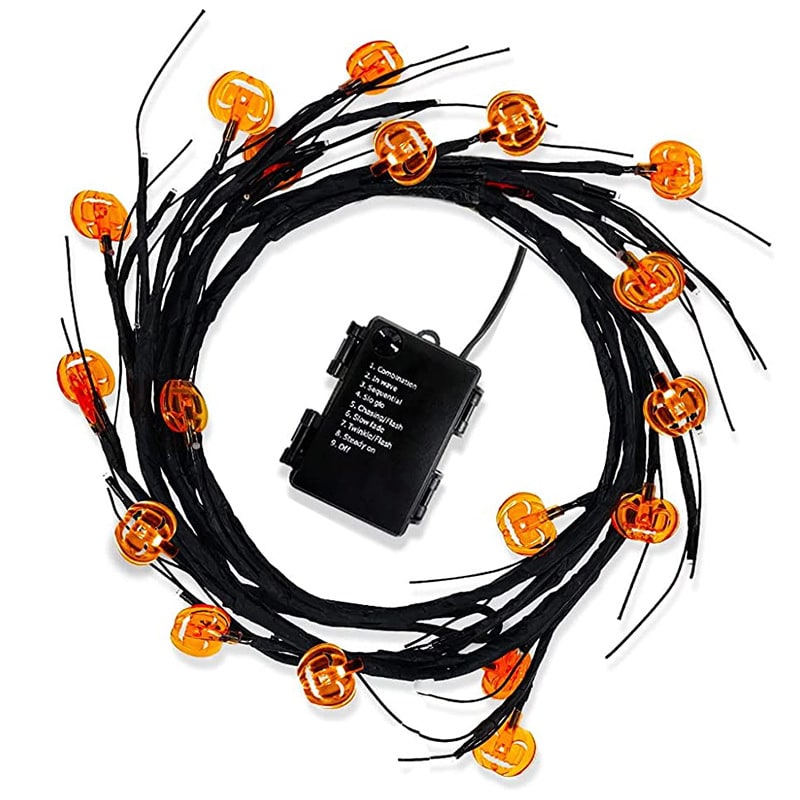 Outdoor Garland with Twig Vines and Battery Powered LED Lights for Mantels