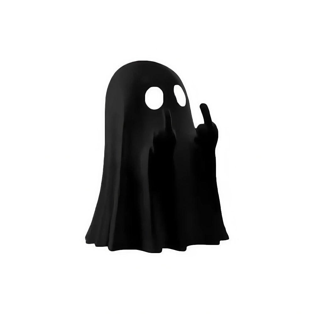 Halloween Party Decorations Ghost Figurine with Middle Finger Gesture Resin Tabletop Statue