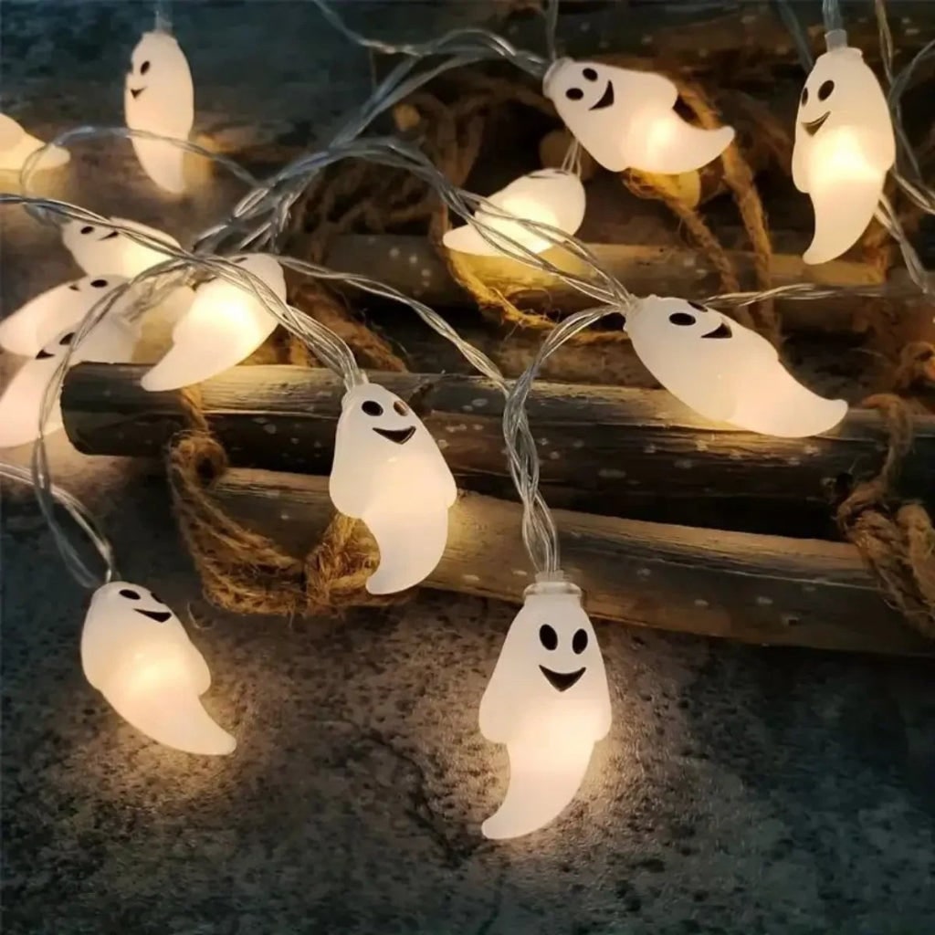 Halloween Decorations Outdoor Ghost Fairy Lights with 10 LED Battery Operated Patio Party Set