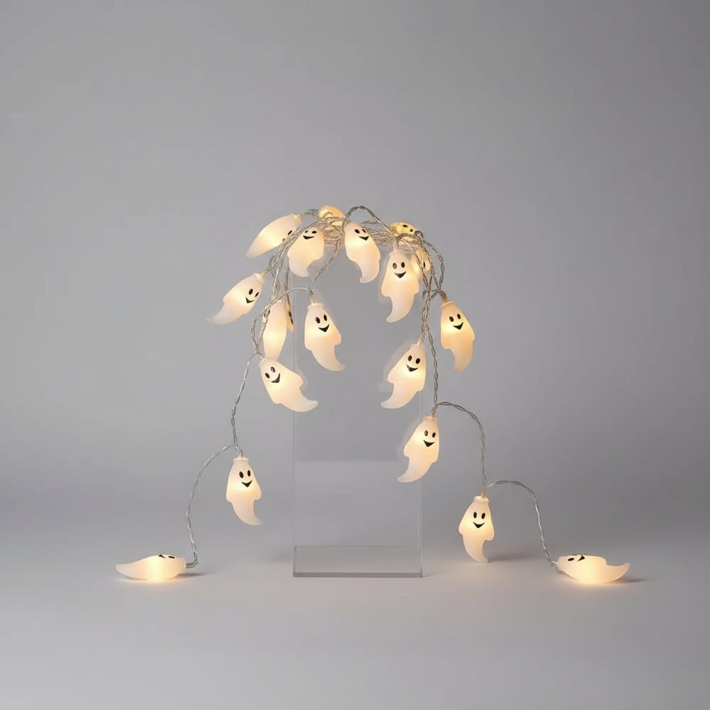 Ghost Halloween Lights Outdoor Battery Powered LED String for Patio and Garden