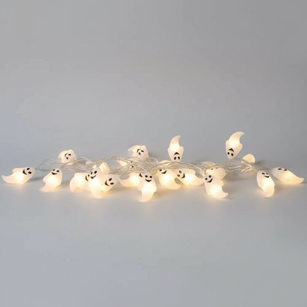 Ghost Halloween Lights Outdoor Battery Powered LED String for Patio and Garden