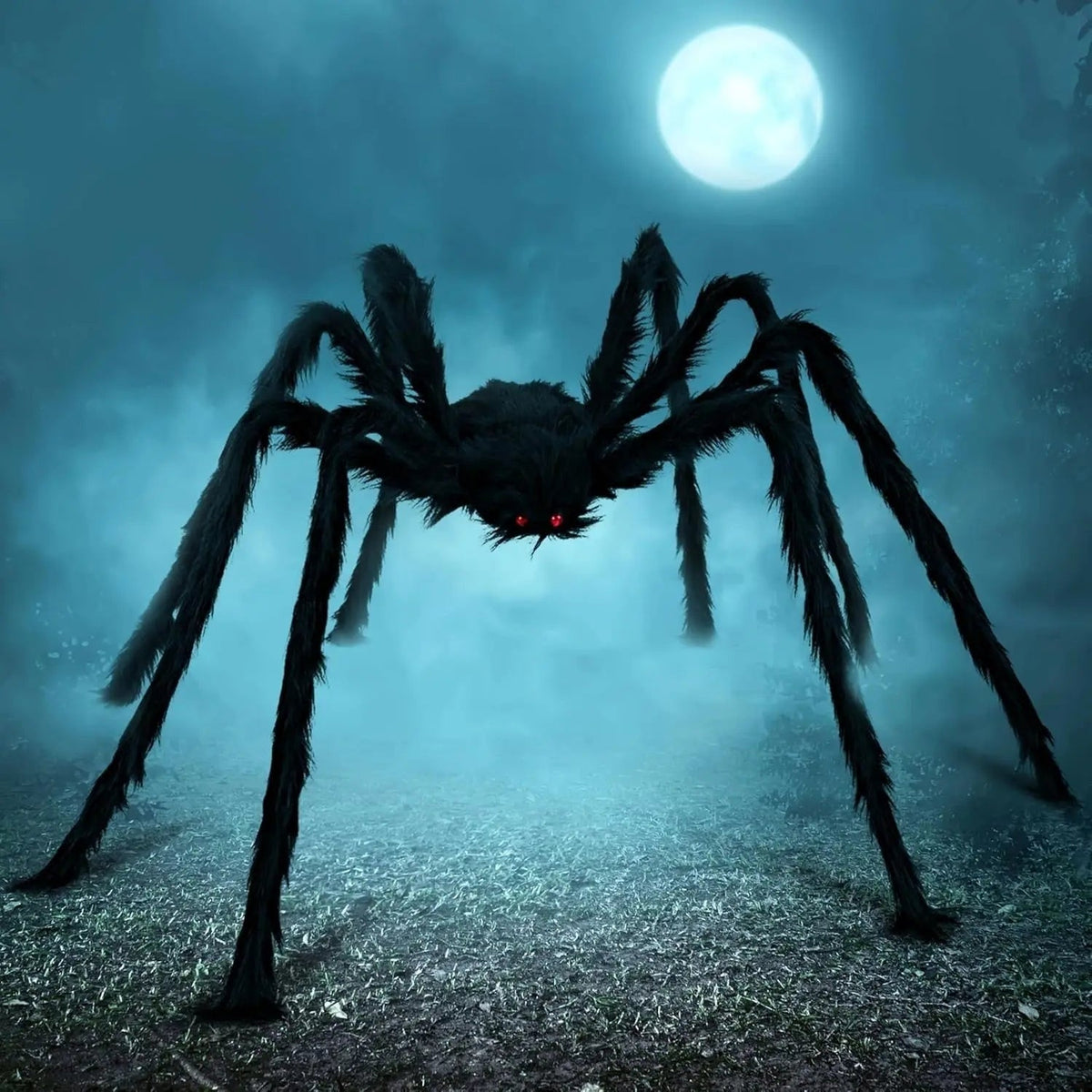 Halloween Spider Decoration with Poseable Bendable Legs and Shaggy Faux Fur Body