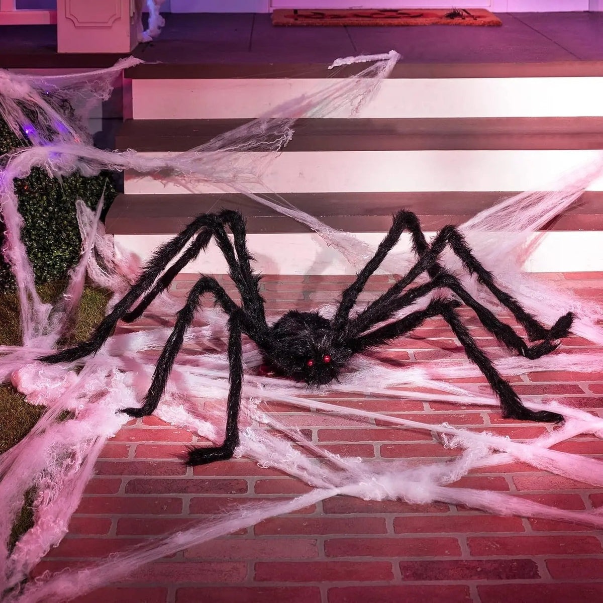 Halloween Spider Decoration with Poseable Bendable Legs and Shaggy Faux Fur Body