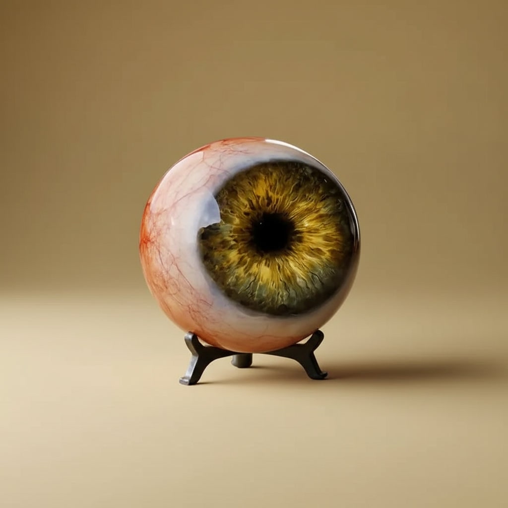 Realistic Eyeball Halloween House Decorations with Glossy Finish and Three Legged Stand