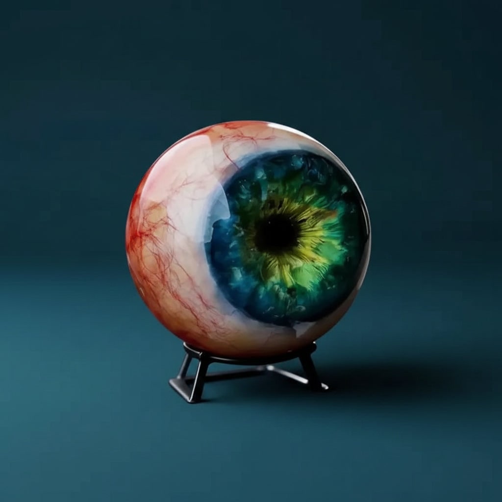 Realistic Eyeball Halloween House Decorations with Glossy Finish and Three Legged Stand
