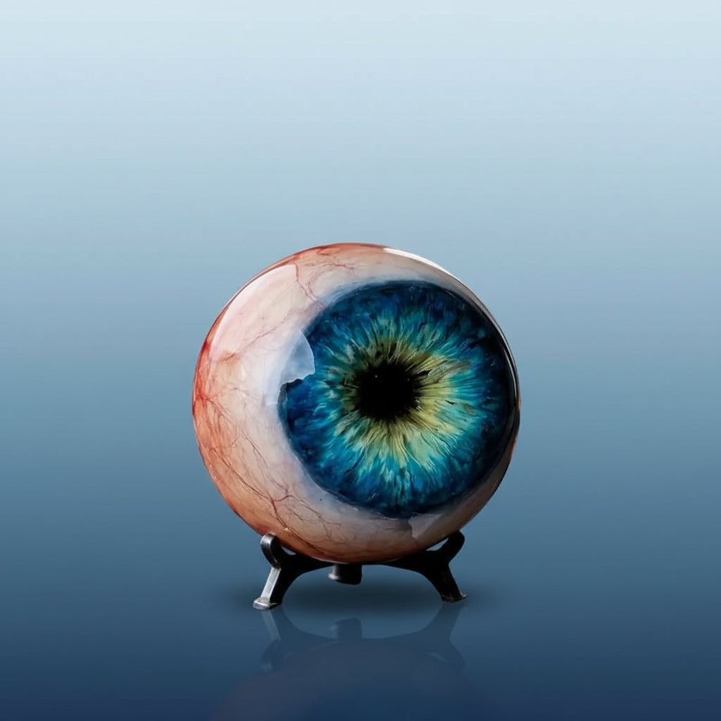 Realistic Eyeball Halloween House Decorations with Glossy Finish and Three Legged Stand